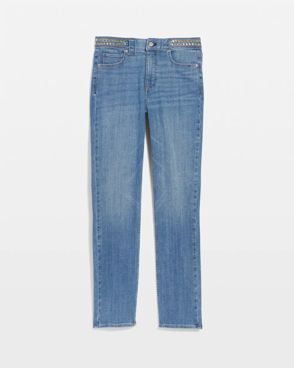 Studded Detail High-Rise Slim Cropped Jean | White House Black Market